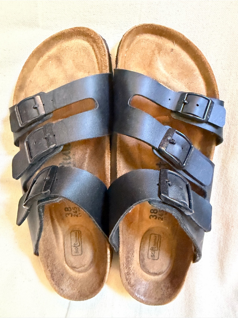 Birkenstock Black Triple-Buckle Slide Sandals